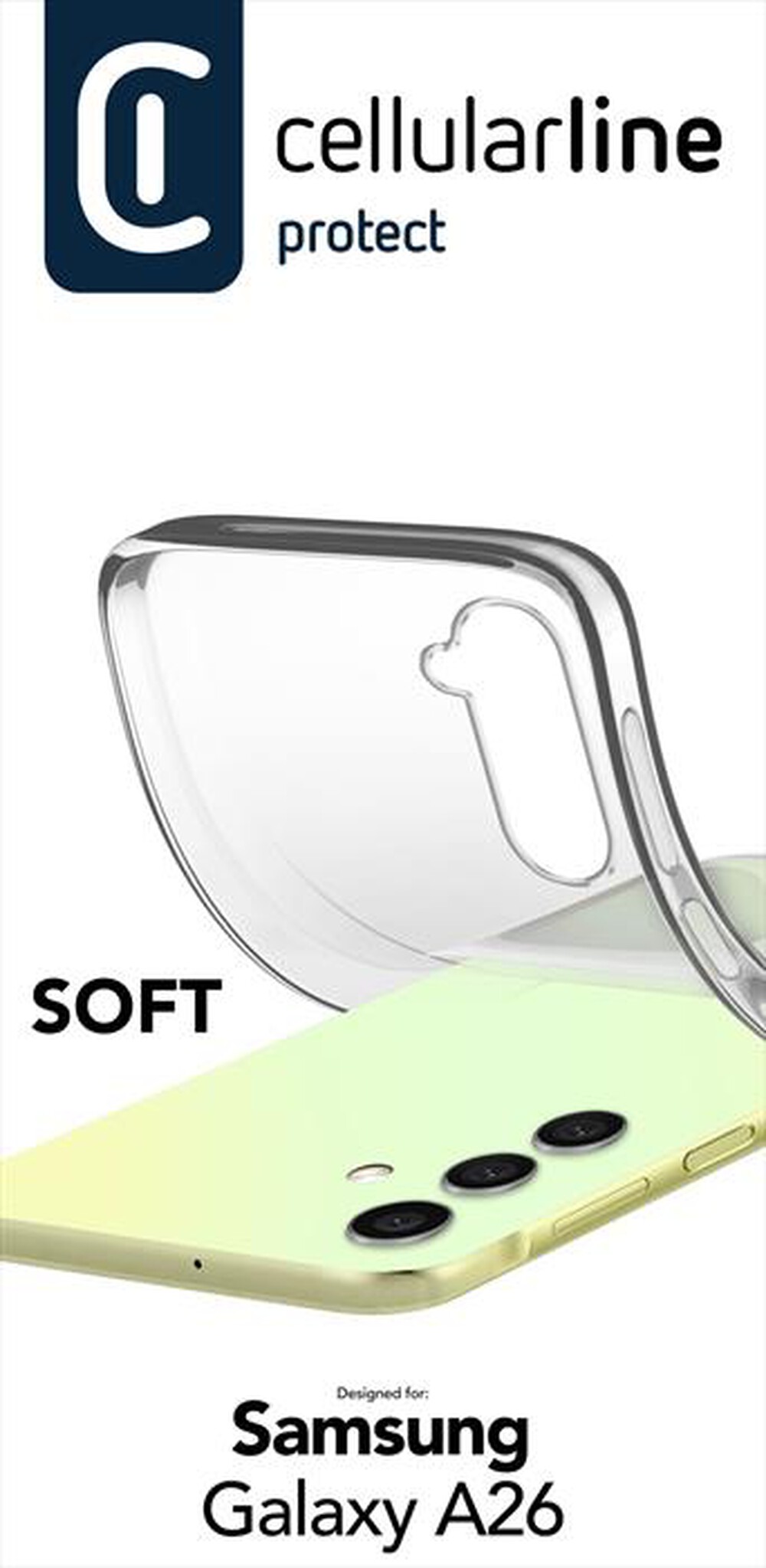 Immagine del prodotto CELLULARLINE - Cover in gomma morbida SOFT per Galaxy A26-Trasparente