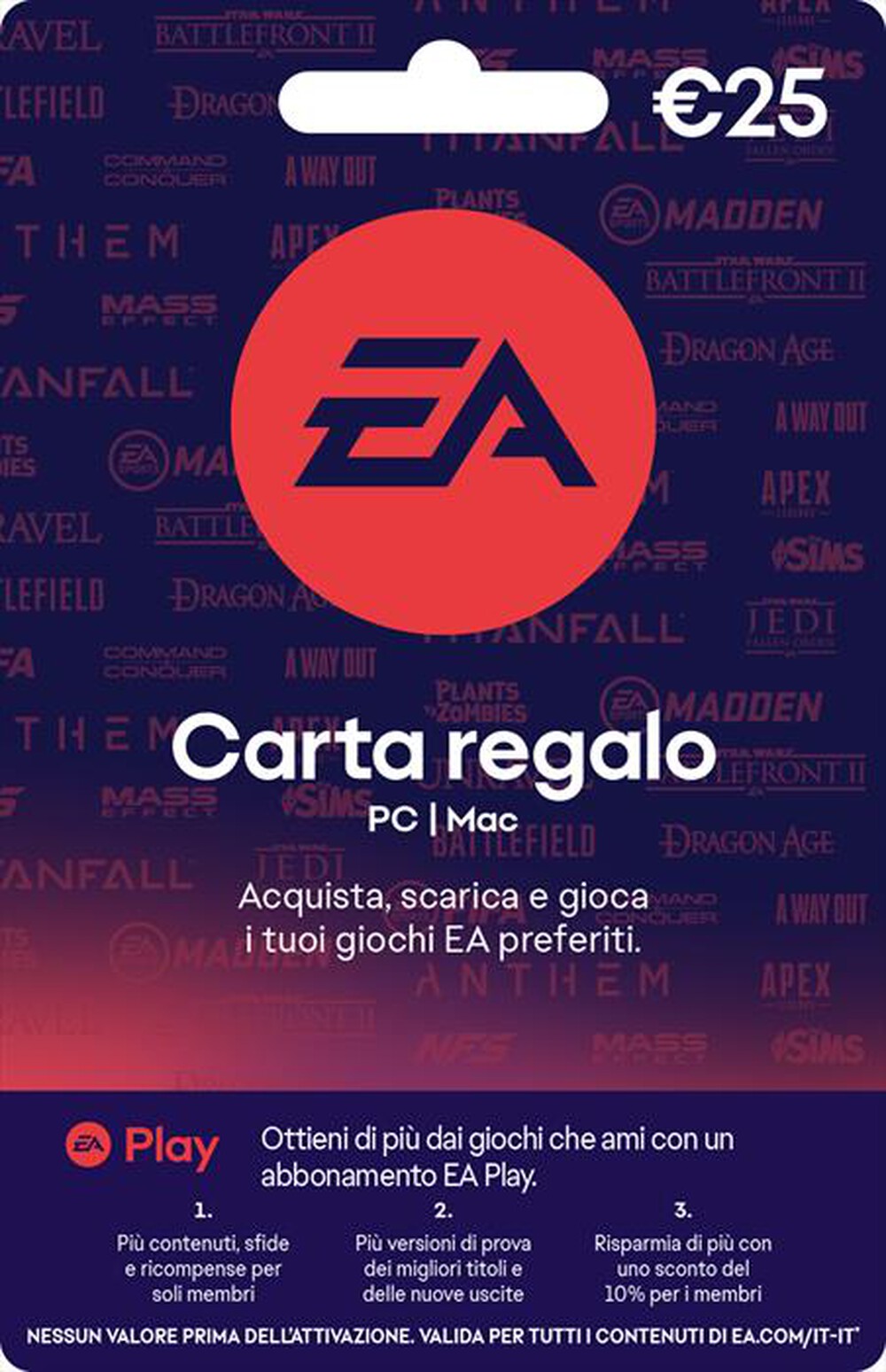 Immagine del prodotto ELECTRONIC ARTS - Gift Card 25 EUR - 