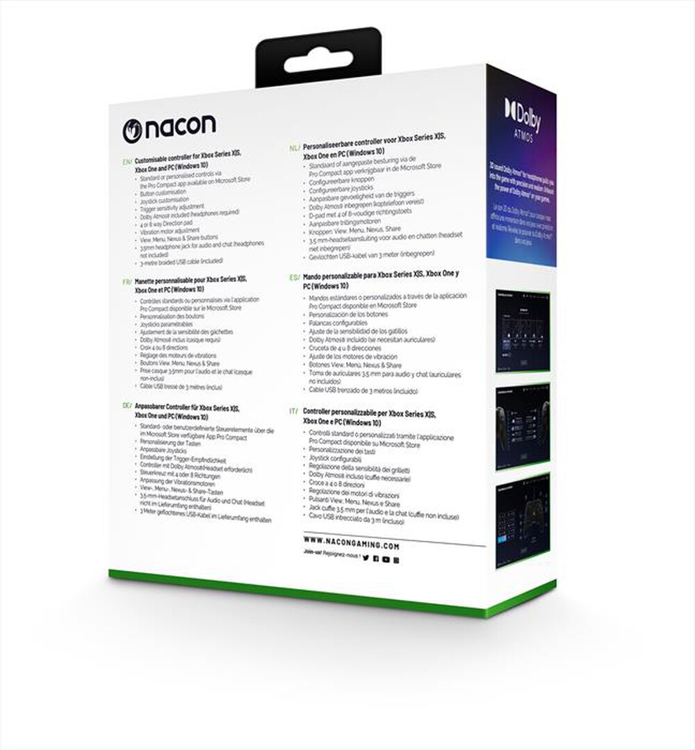 Immagine del prodotto NACON - PRO COMPACT CONTROLLER LICENZA UFFICIALE XBOX-Bianco