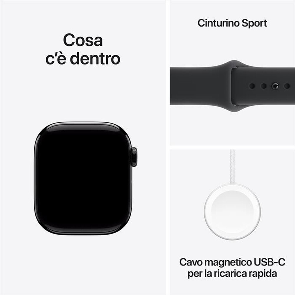 Immagine del prodotto APPLE - Watch Series 11 GPS + Cellular 42mm Alluminio-Jet Black Sport Band Nero S/M
