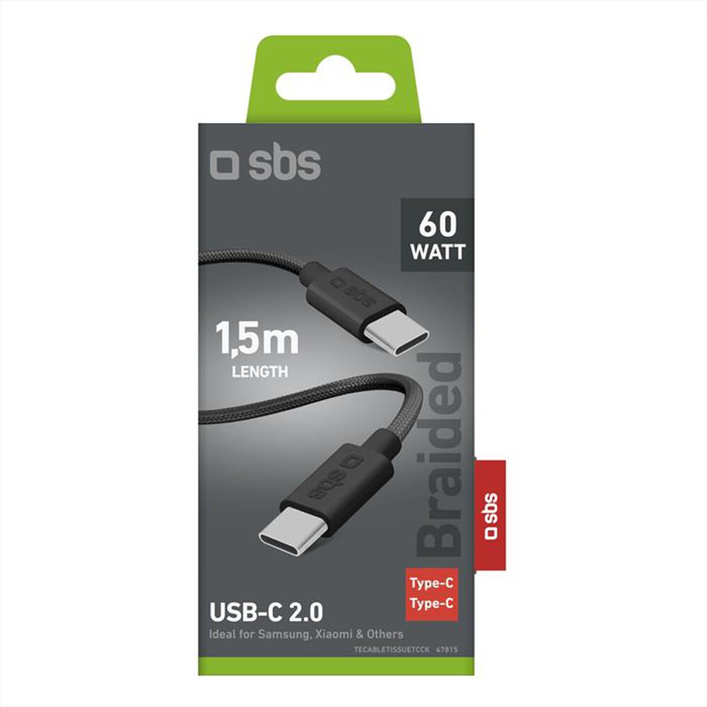 Immagine del prodotto SBS - Cavo TECABLETISSUETCCK per i dispositivi con USB-C-Nero