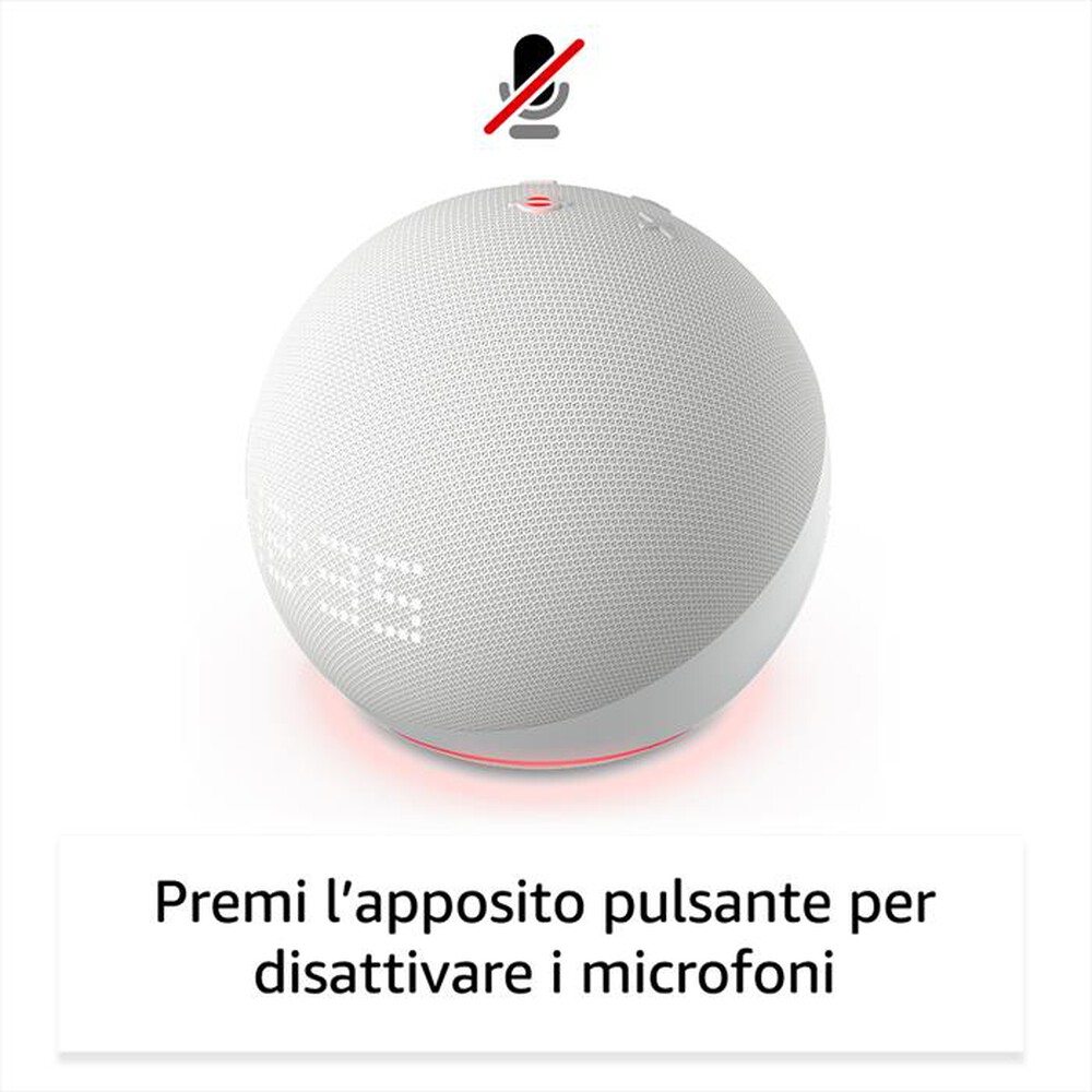 Immagine del prodotto AMAZON - Speaker ECHO DOT 5A GENERAZIONE CON OROLOGIO-Bianco ghiaccio