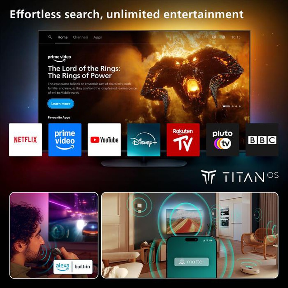 Immagine del prodotto PHILIPS - Smart TV QLED UHD 4K 65" 65PUS8600/12-BLACK