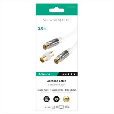 SBS - Cavo antenna 2 m 90 dB-Bianco
