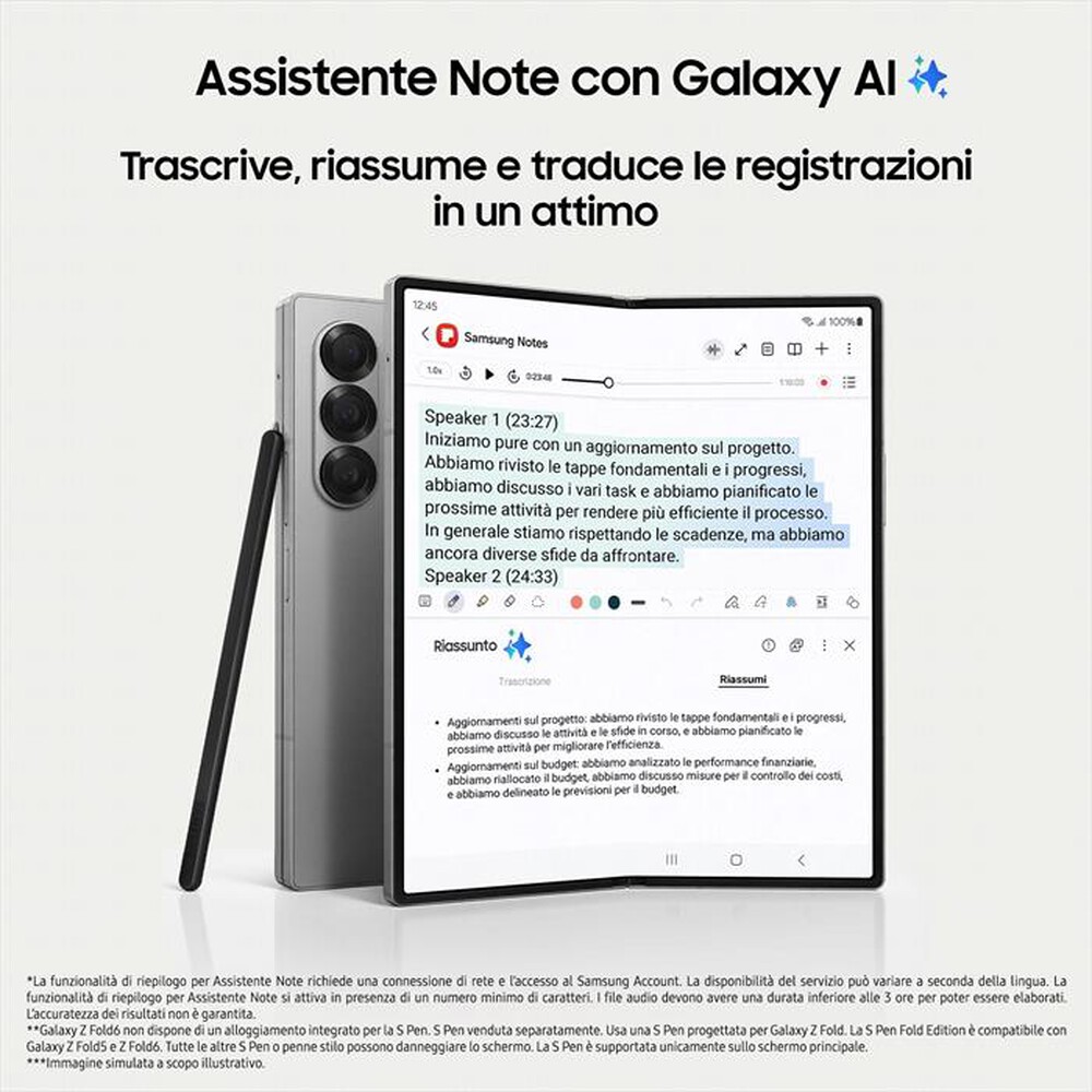 Immagine del prodotto SAMSUNG - Galaxy Z Fold6 12+256GB-Silver Shadow