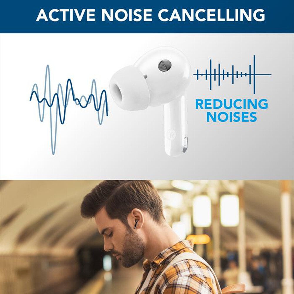 Immagine del prodotto CELLULARLINE - Auricolare bluetooth BTECLIPSETWSW-Bianco