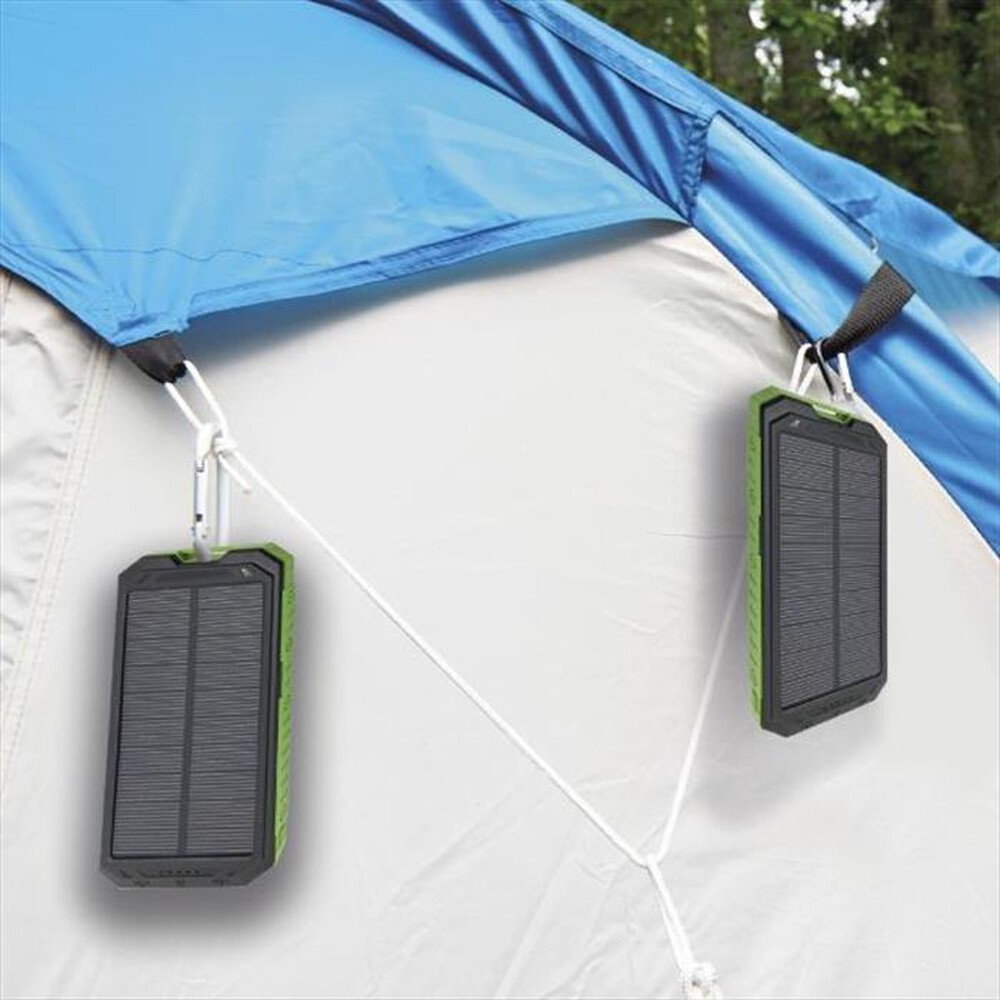 Immagine del prodotto ISNATCH - S10 - POWER BANK A ENERGIA SOLARE 10000MAH-Nero/Verde