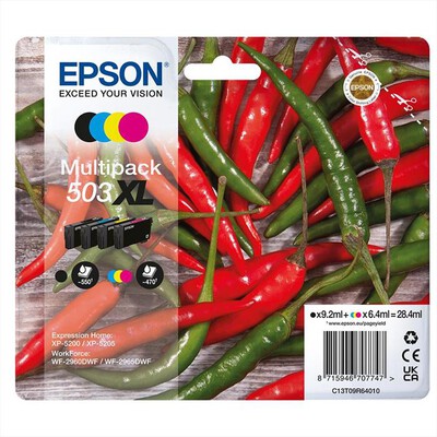 EPSON - INK SERIE PEPERONCINI MULTIPACK 503 XL-NERO/CIANO/MAGENTA/GIALLO
