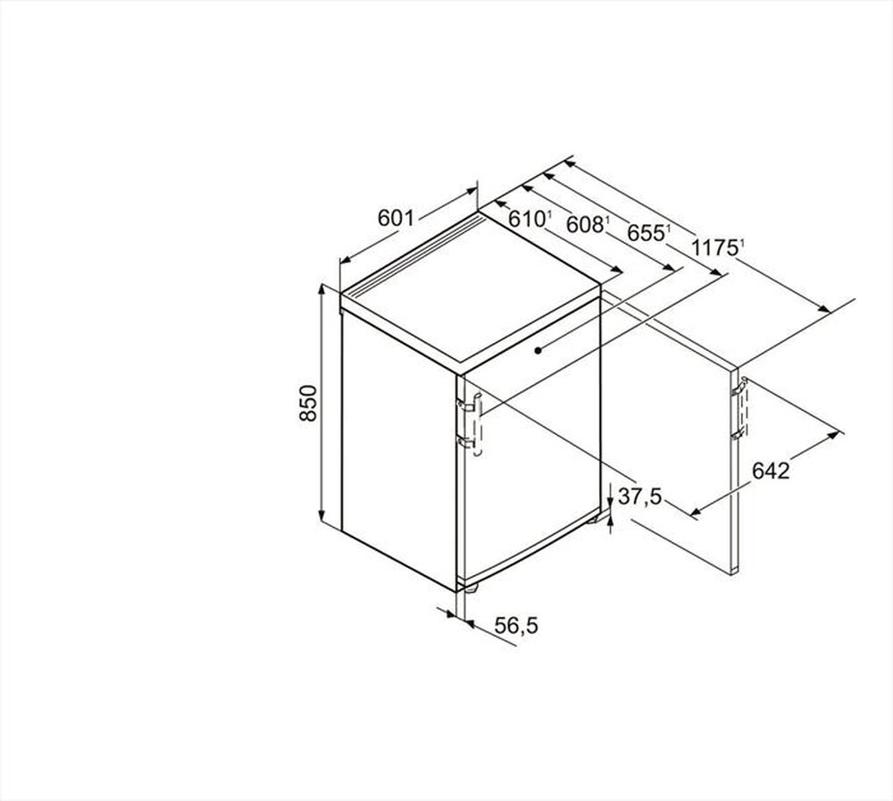 Immagine del prodotto LIEBHERR - Frigorifero tavolo TPESF 1714-22 Classe F 152lt-Acciaio