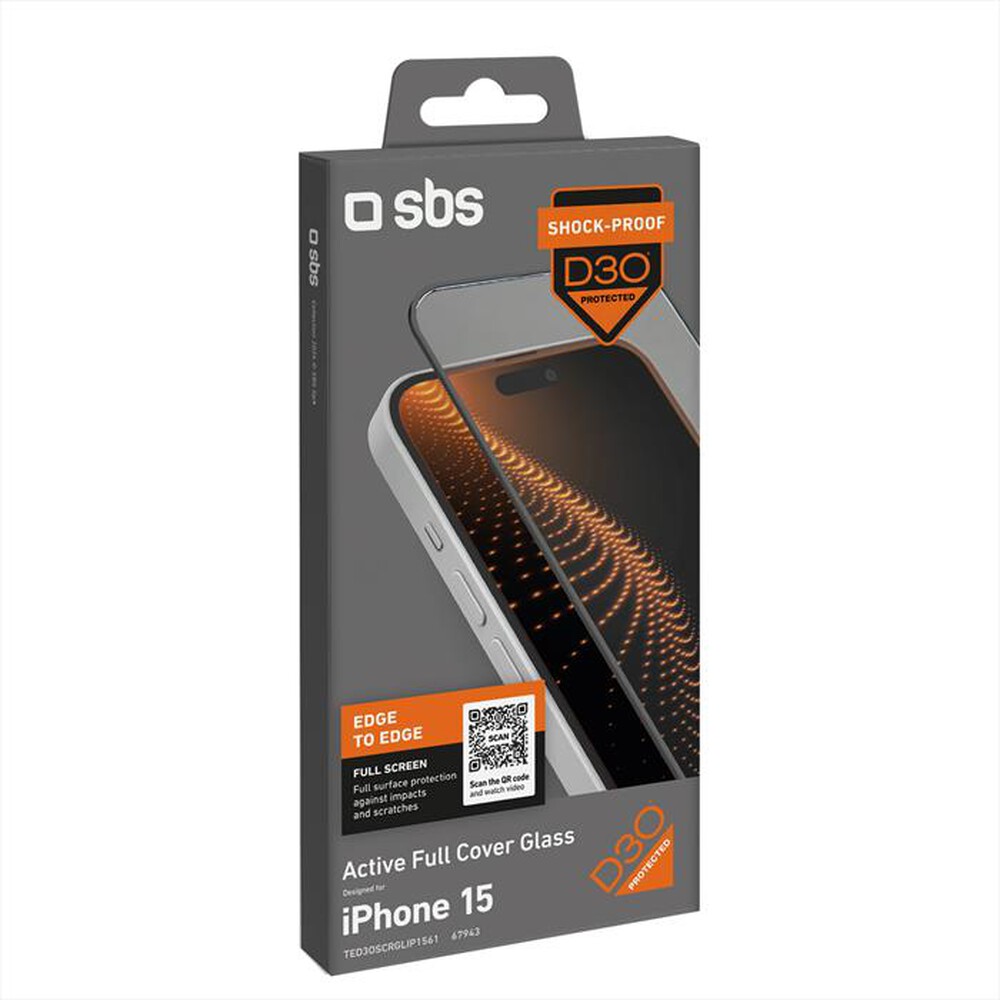 Immagine del prodotto SBS - Screenglass D3O TED3OSCRGLIP1561 iPhone 15-Trasparente