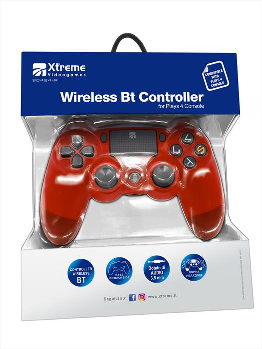 Immagine del prodotto XTREME - WIRELESS BT CONTROLLER-ROSSO