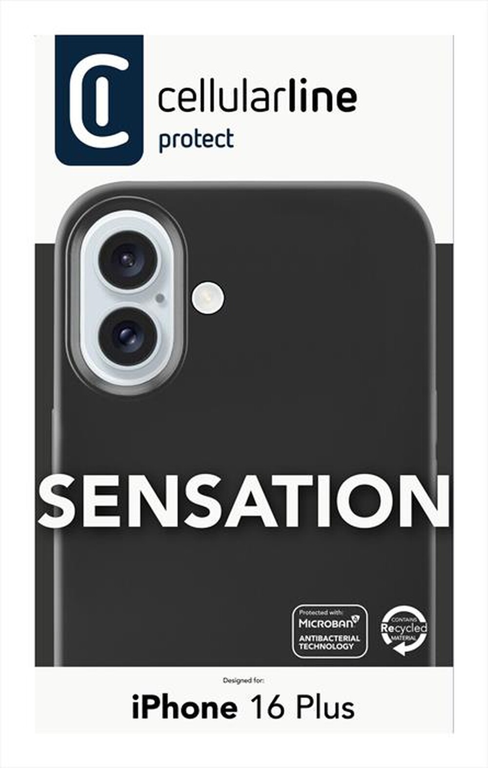 Immagine del prodotto CELLULARLINE - Cover case SENSATION per iPhone 16 Plus-Black