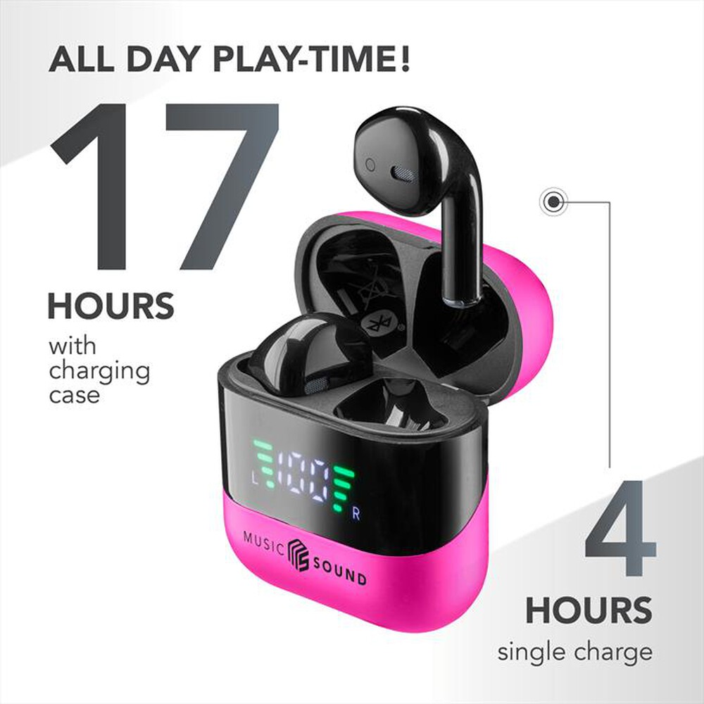 Immagine del prodotto MUSIC SOUND - AURICOLARI TWS CON DISPLAY LED-Pink