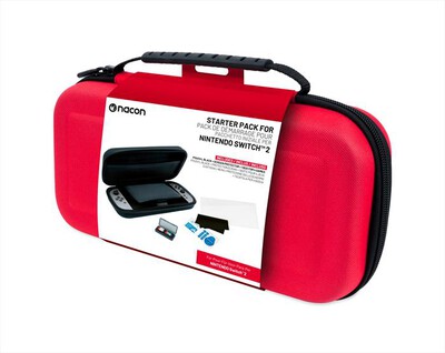 BIG BEN - KIT CUSTODIA, VETRO, CASE GIOCHI SWITCH 2-Rosso