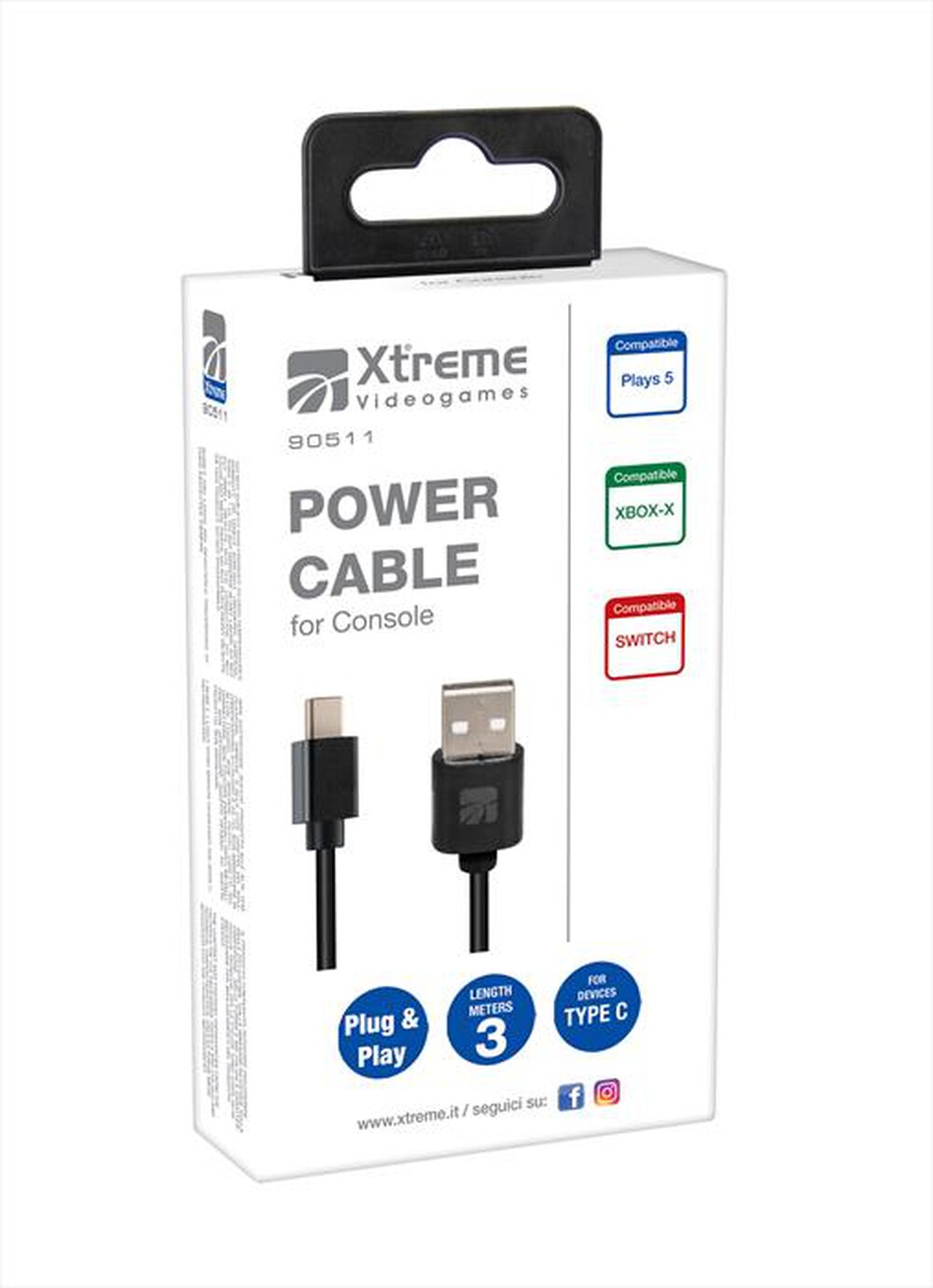 Immagine del prodotto XTREME - POWER CABLE TYPE-C PS5-NERO