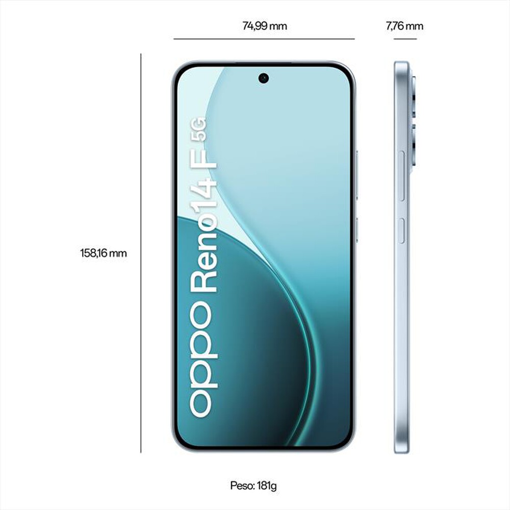 Immagine del prodotto OPPO - Smartphone RENO14 F 5G 8+256GB-Opal Blue
