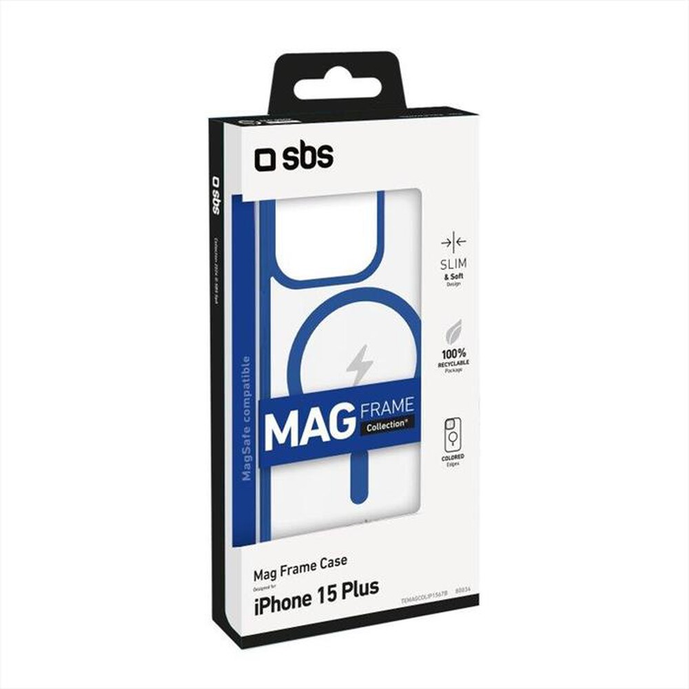 Immagine del prodotto SBS - Cover Mag per iPhone 15 Plus TEMAGCOLIP1567B-Trasparente/Blu