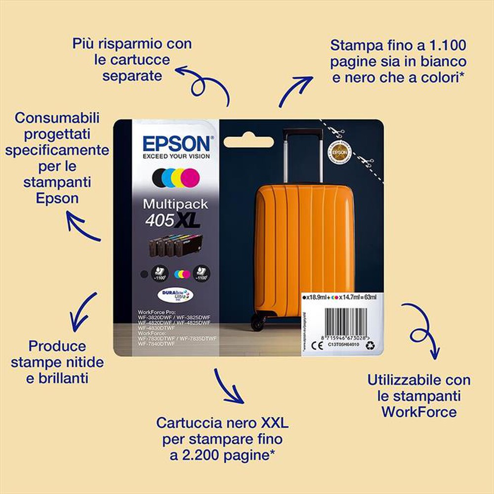 Immagine del prodotto EPSON - EPSON INCHIOSTRO  SERIE VALIGIA 405 STD CIANO-Ciano std