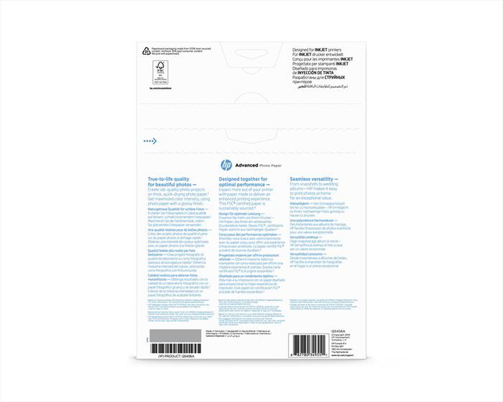 Immagine del prodotto HP - Q5456A Advanced carta fotografica-Bianca, Lucida