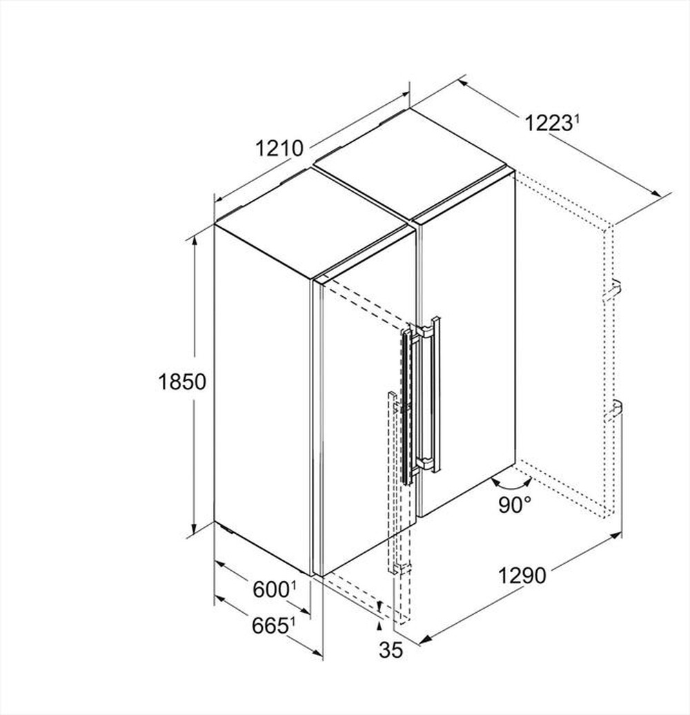 Immagine del prodotto LIEBHERR - Frigorifero side by side SBSES 8483-21 Classe D-Acciaio