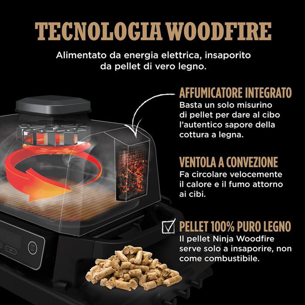 Immagine del prodotto NINJA - BBQ&nbsp;elettrico Woodfire+affumicatore OG701EU-nero