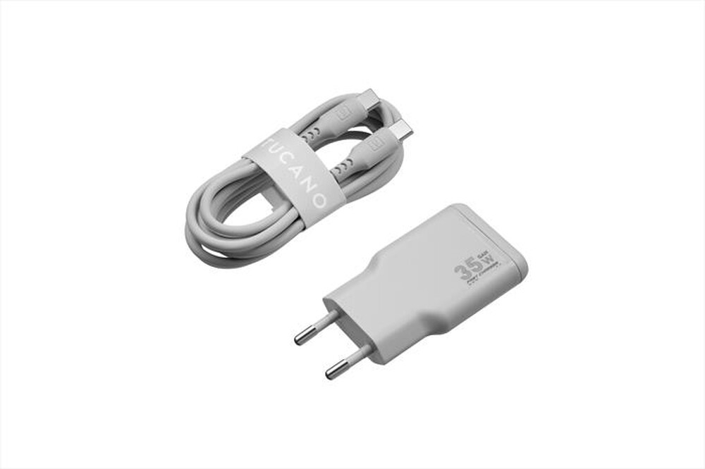Immagine del prodotto TUCANO - Power Kit ONE: Caricatore GaN 35W + Cavo USB-C 60W-GRIGIO
