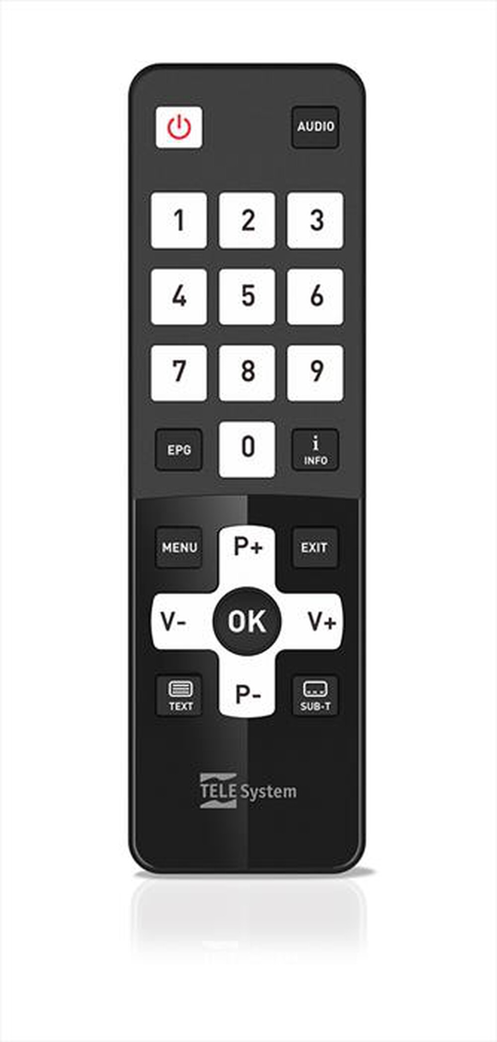 Immagine del prodotto TELESYSTEM - TS FACILE ZAPPER T2 HEVC DISPLAY TLC TASTI GRANDI-BLACK