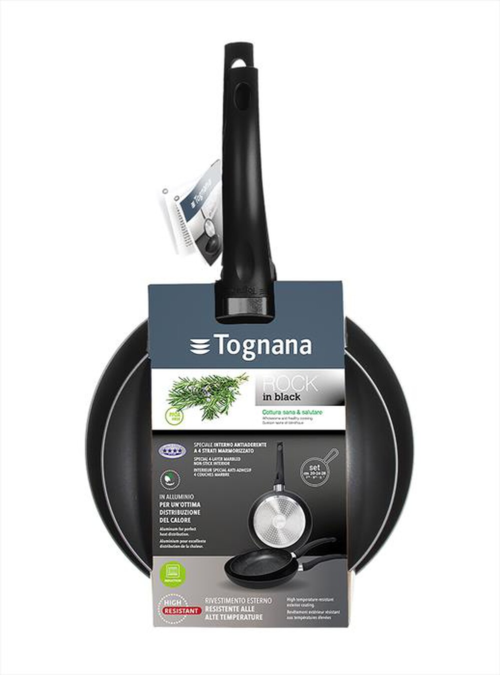 Immagine del prodotto TOGNANA - Set 3 padelle 20+24+28 cm ROCK IN BLACK