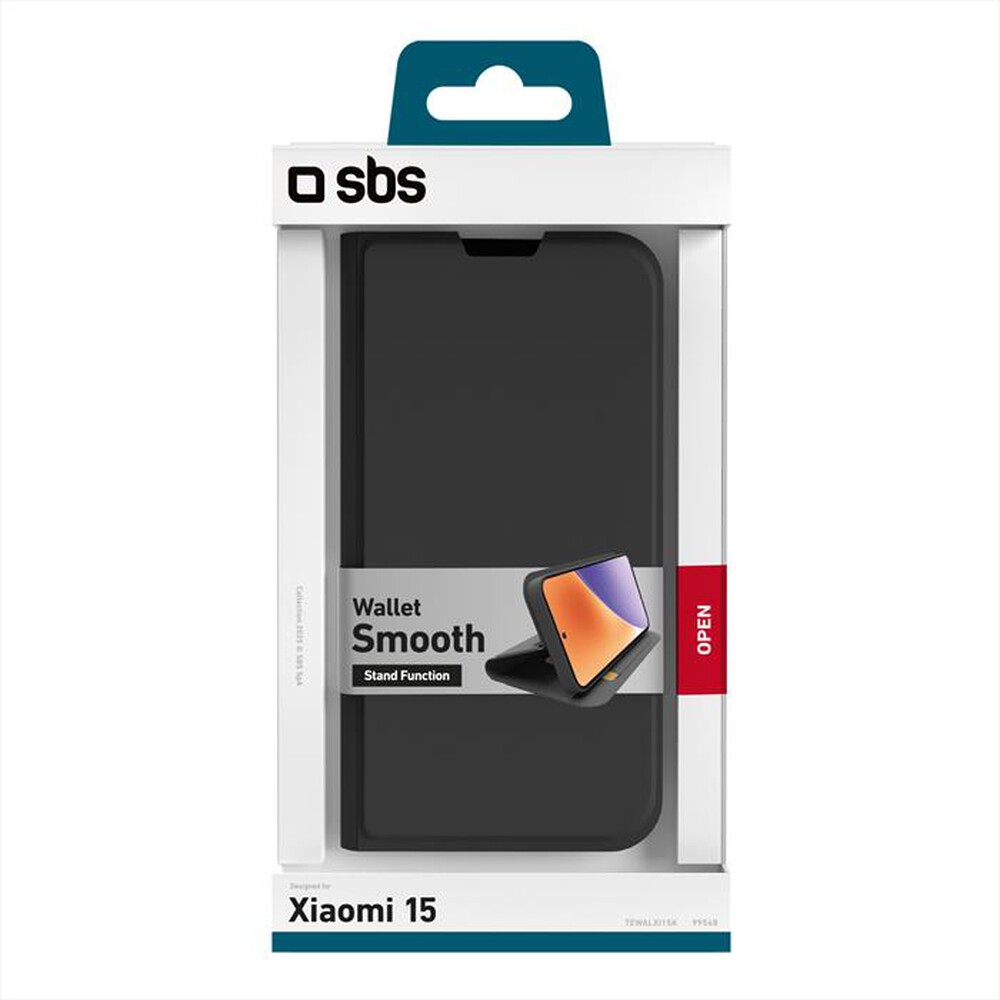 Immagine del prodotto SBS - Custodia a libro con supporto stand per Xiaomi 15-Nero