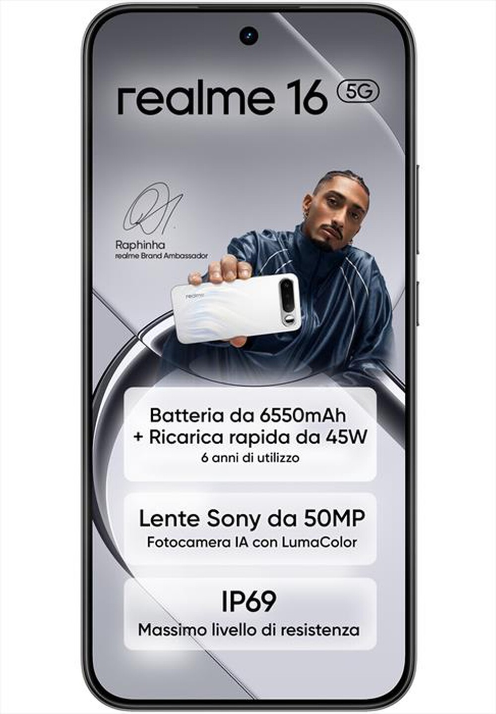 Immagine del prodotto REALME - REALME 16 5G (256GB 8GB)-AIR BLACK