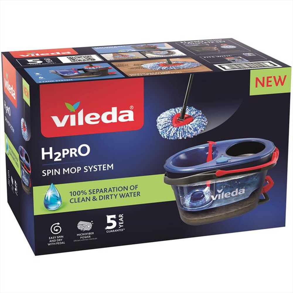 Immagine del prodotto VILEDA - Spazzolone microfibra 178332 H2PRO SPINMOP SISTEMA-Nero/BLU/Rosso