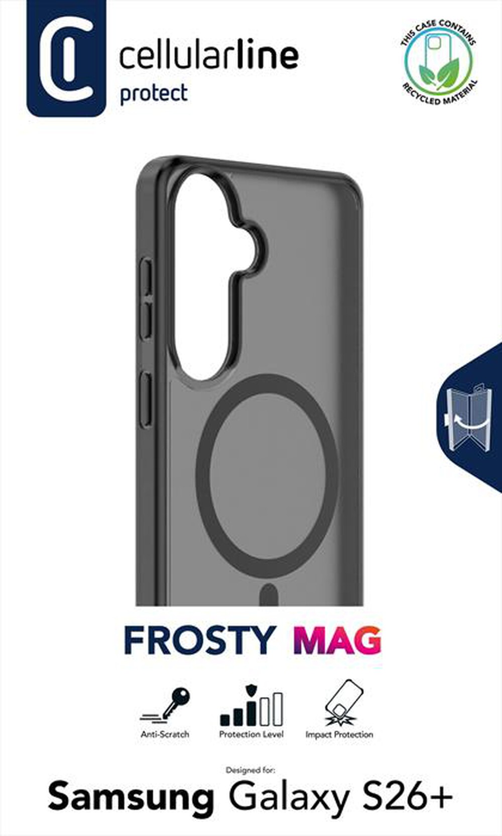 Immagine del prodotto CELLULARLINE - Cover a guscio FROSTY MAG per Galaxy S26+-Trasparente
