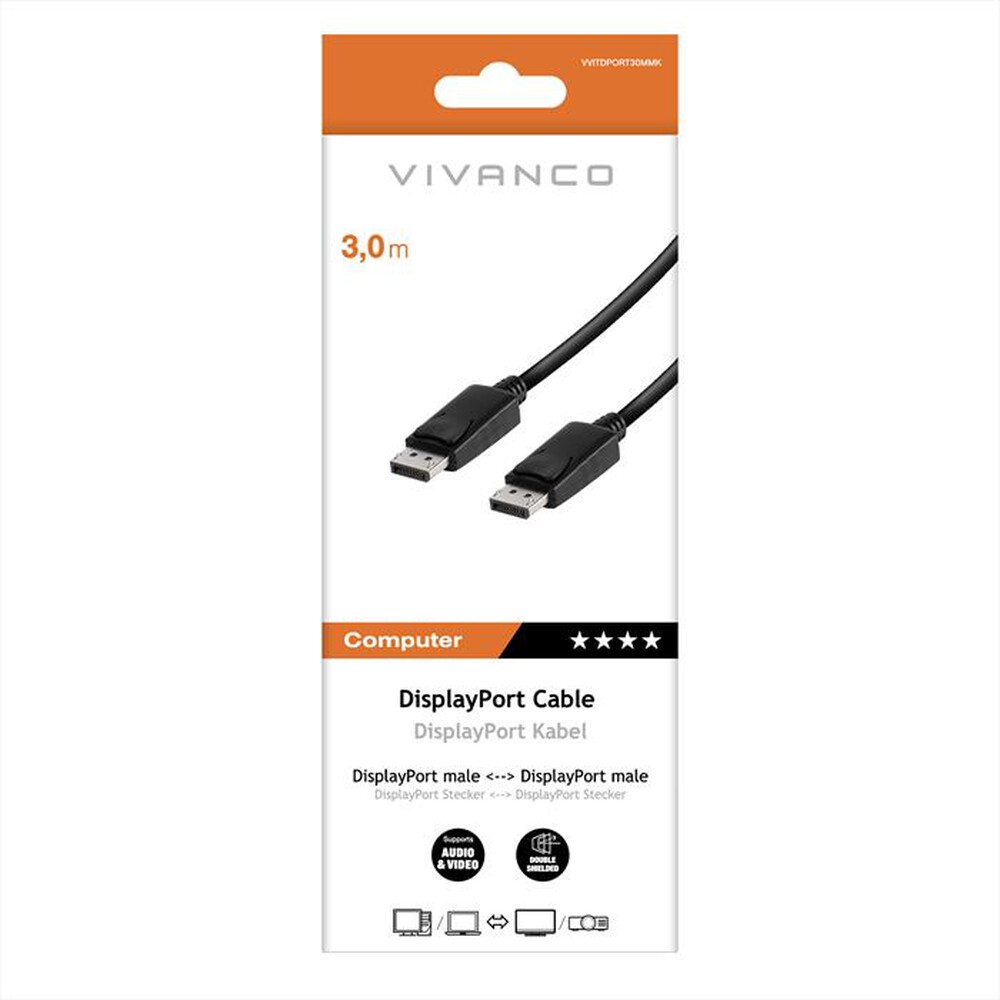 Immagine del prodotto SBS - DisplayPort cavo DP-pl.-DP.-pl. 3m-Nero