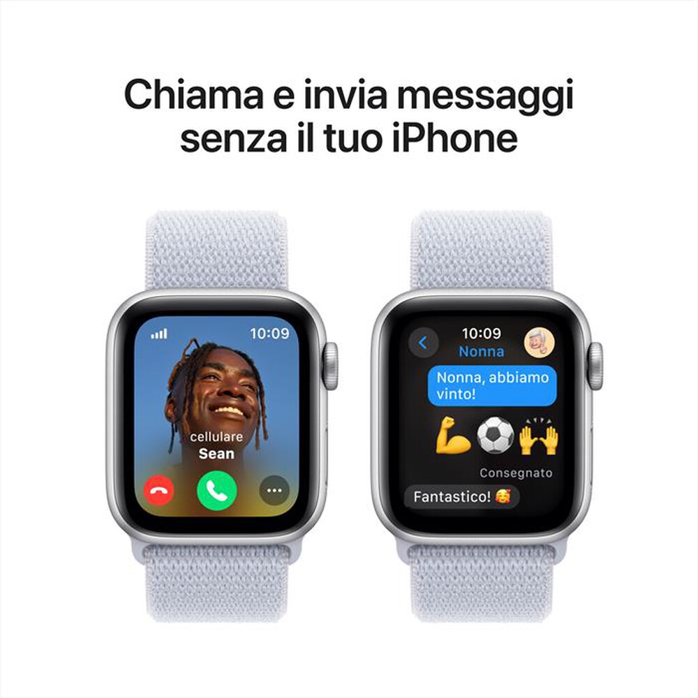 Immagine del prodotto APPLE - Watch SE GPS + Cellular 40mm Cassa Alluminio-Argento- Sport Loop Azzurro