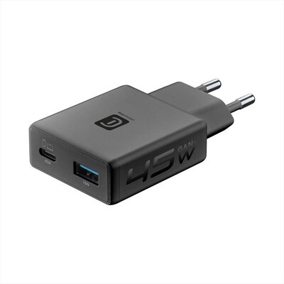 CELLULARLINE - Caricabatterie 45W POWER LITE 45W SLIM DUAL A+C-Nero