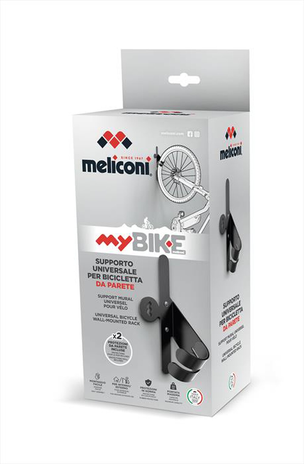 Immagine del prodotto MELICONI - OMINO GANCIO PARETE BICI-Acciaio di colore nero con pro