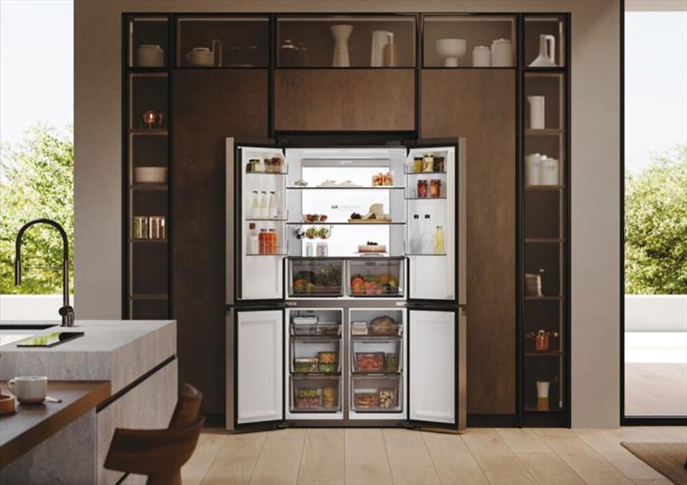 Immagine del prodotto HAIER - Frigorifero 4 porte HCR79F19ENMM Classe E 646 lt-Platino, Acciaio inossidabile