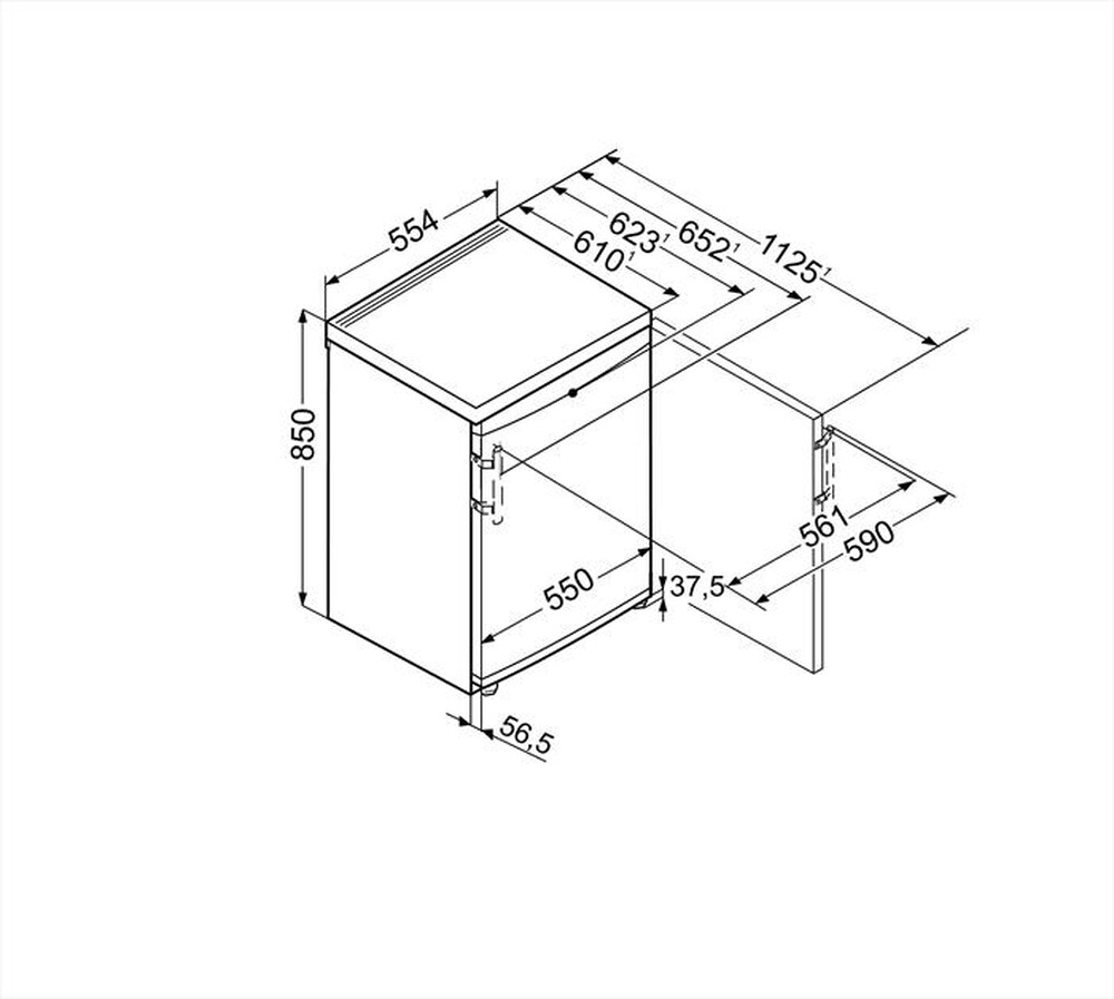 Immagine del prodotto LIEBHERR - Frigorifero tavolo TP 1434-22 Classe E 127lt-Bianco