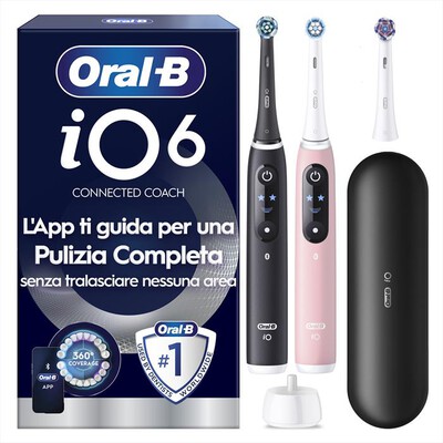 ORAL-B - Spazzolino elettrico IO6 DUO BOX-NERO/ROSA