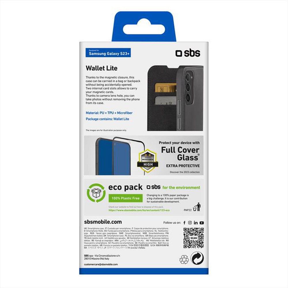 Immagine del prodotto SBS - Cover Wallet Lite TEBKLITESAS23PK per Samsung S23+-Nero