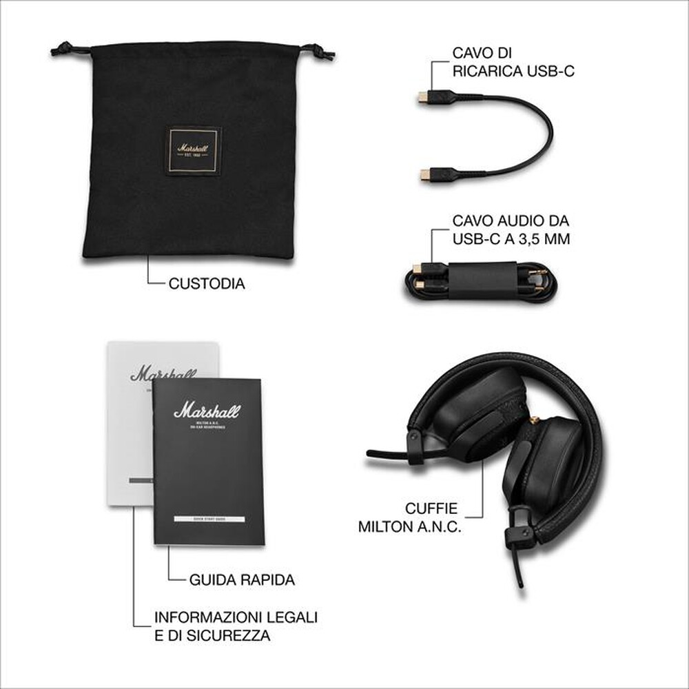 Immagine del prodotto MARSHALL - Cuffie sovraurali wireless MILTON A.N.C.-Nero