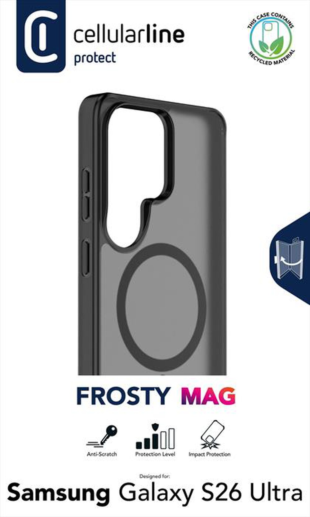 Immagine del prodotto CELLULARLINE - Cover a guscio FROSTY MAG per Galaxy S26 Ultra-Trasparente