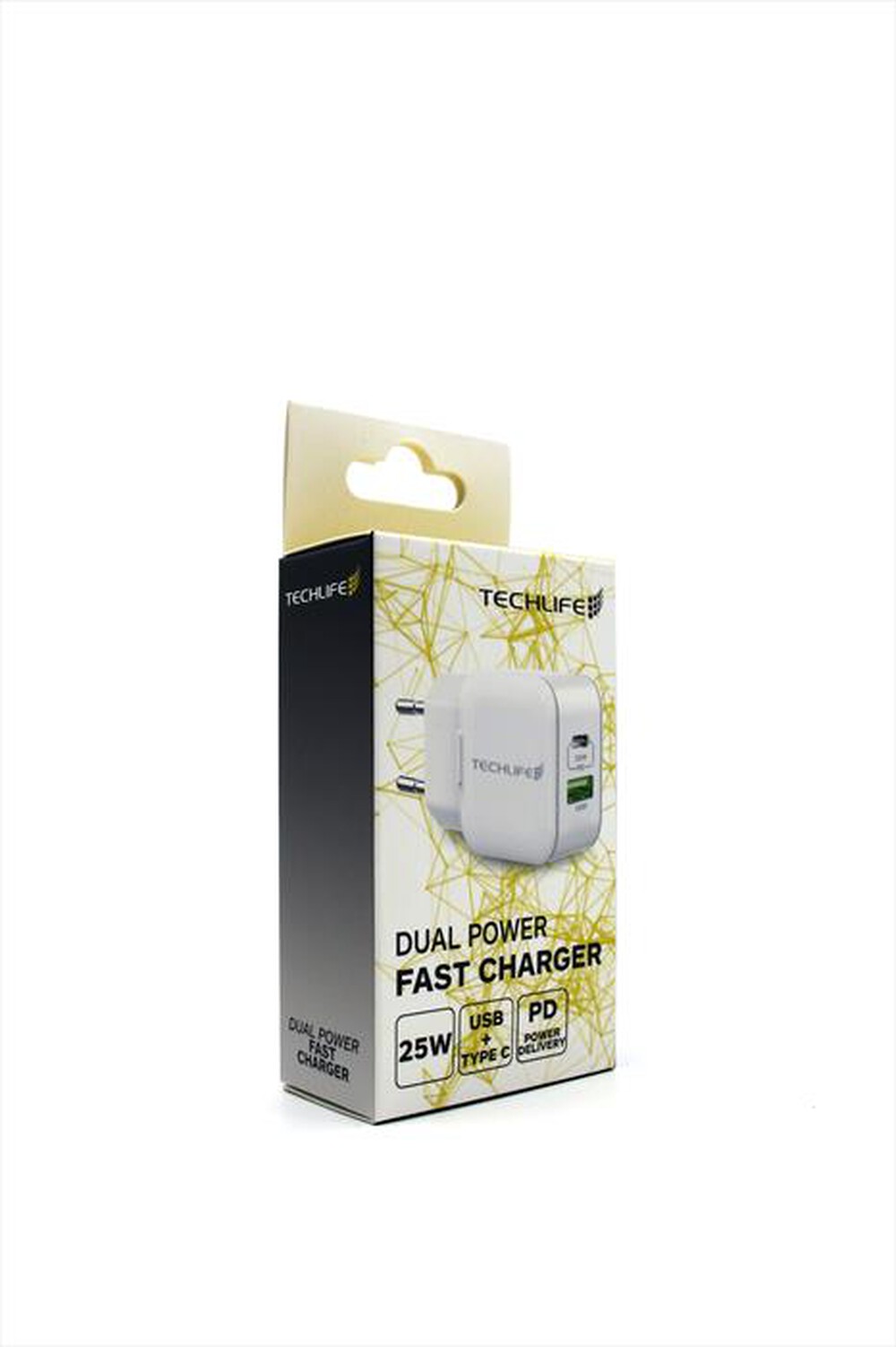Immagine del prodotto TECHLIFE - Caricabatterie rapido 2in1 TLMT0016-Bianco