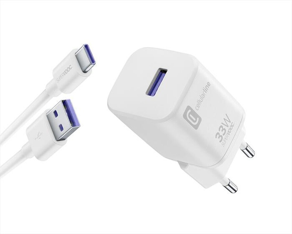 Immagine del prodotto CELLULARLINE - CHARGER KIT SUPERVOOC ACHOPPKITA2CSV33WW-Bianco