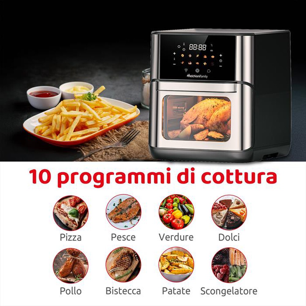 Immagine del prodotto MELCHIONI FAMILY - Friggitrice ad Aria 12L FLORA-Silver / Plastica