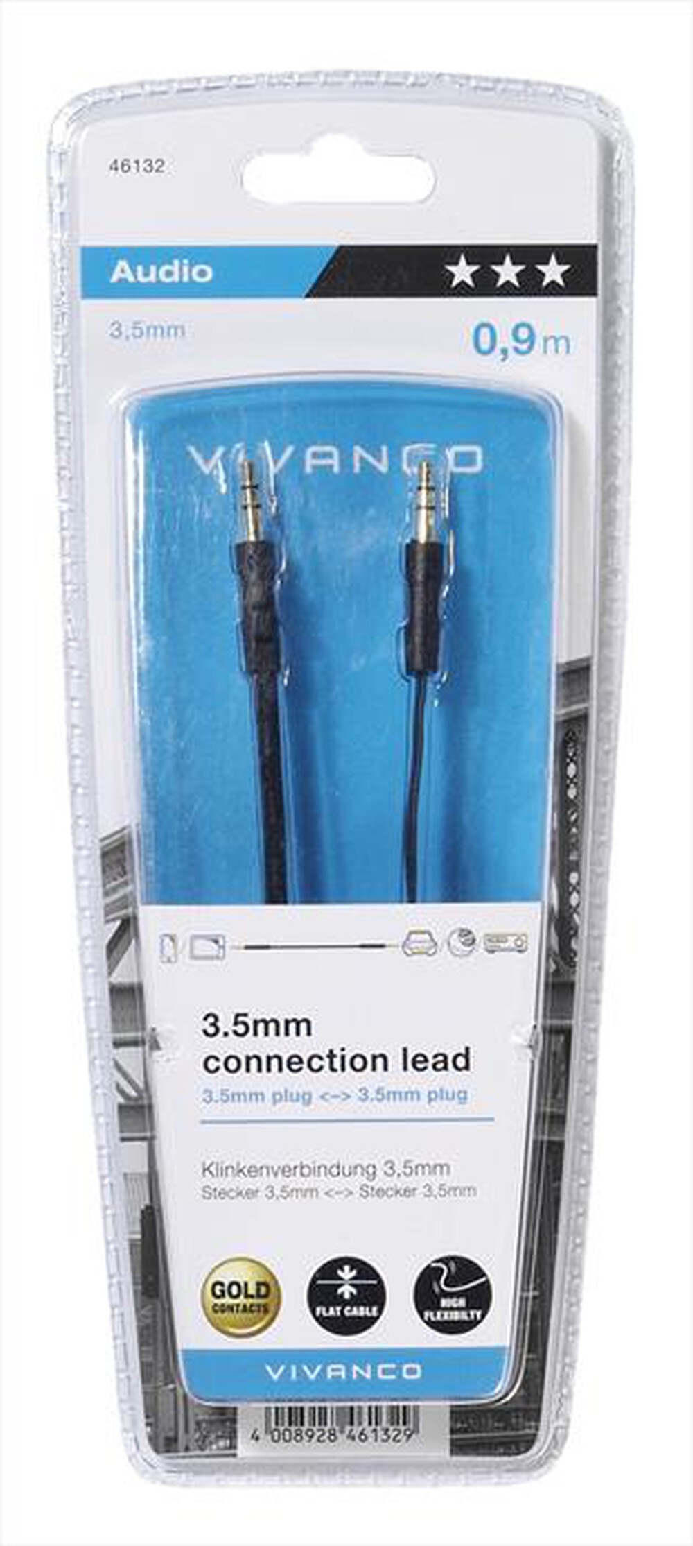 Immagine del prodotto CELLULARLINE - 46132 Cavo audio jack 3,5 mm connection, lunghezza