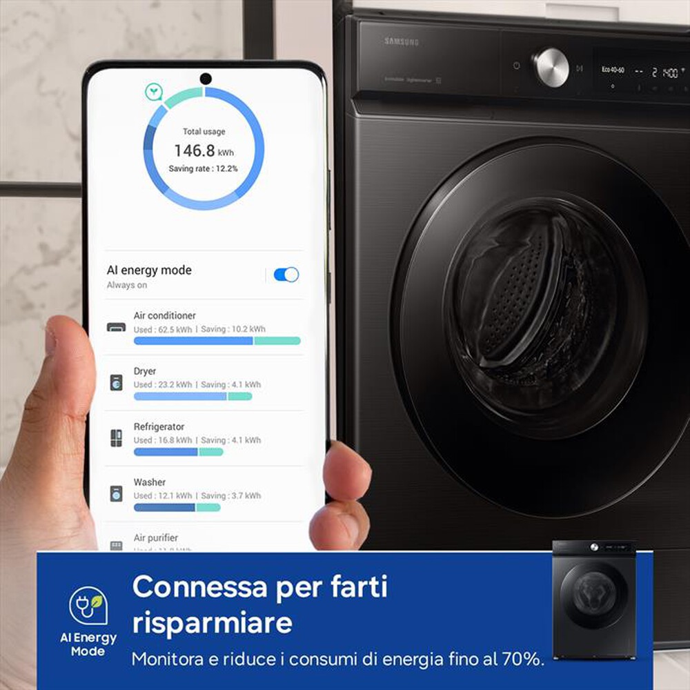 Immagine del prodotto SAMSUNG - Lavatrice WW90DB7U94GBU3 9 Kg Classe A-NERO