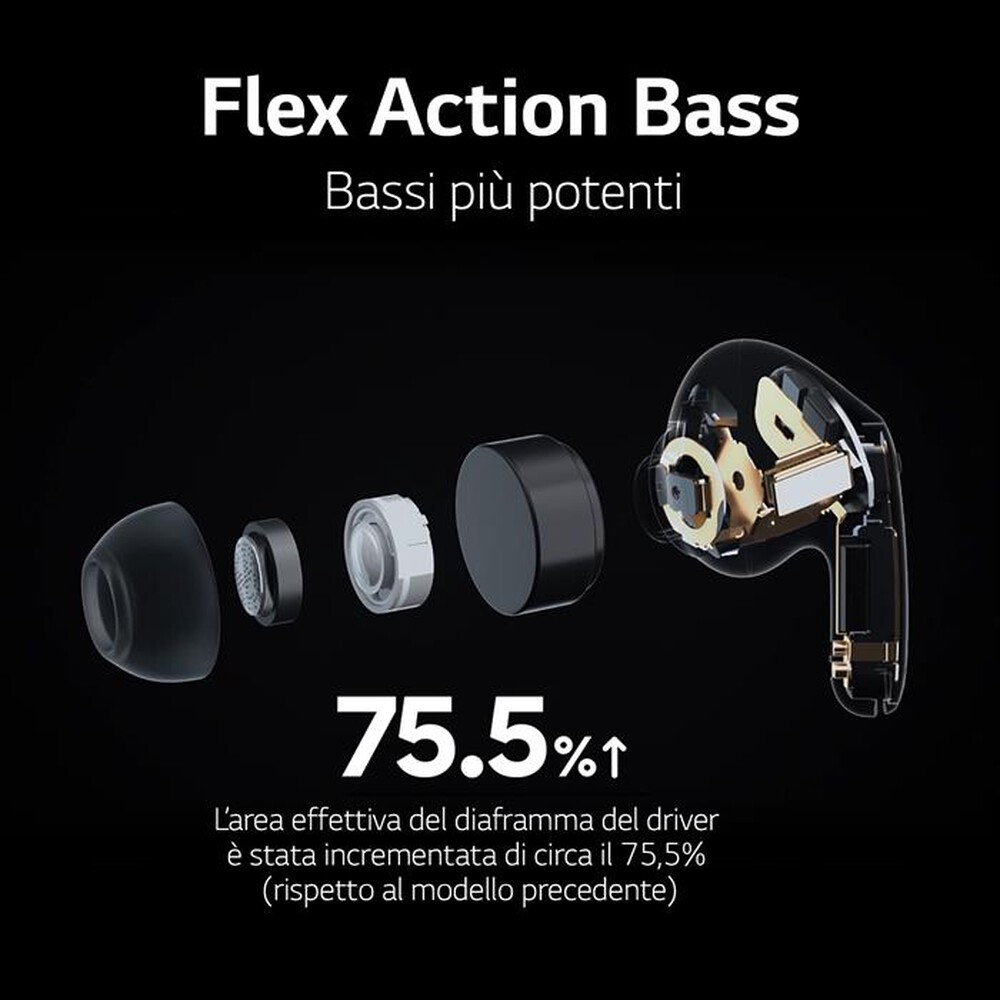Immagine del prodotto LG - TONE FREE FP5 - CUFFIE TRUE WIRELESS BLUETOOTH-Nero - Charcoal Black