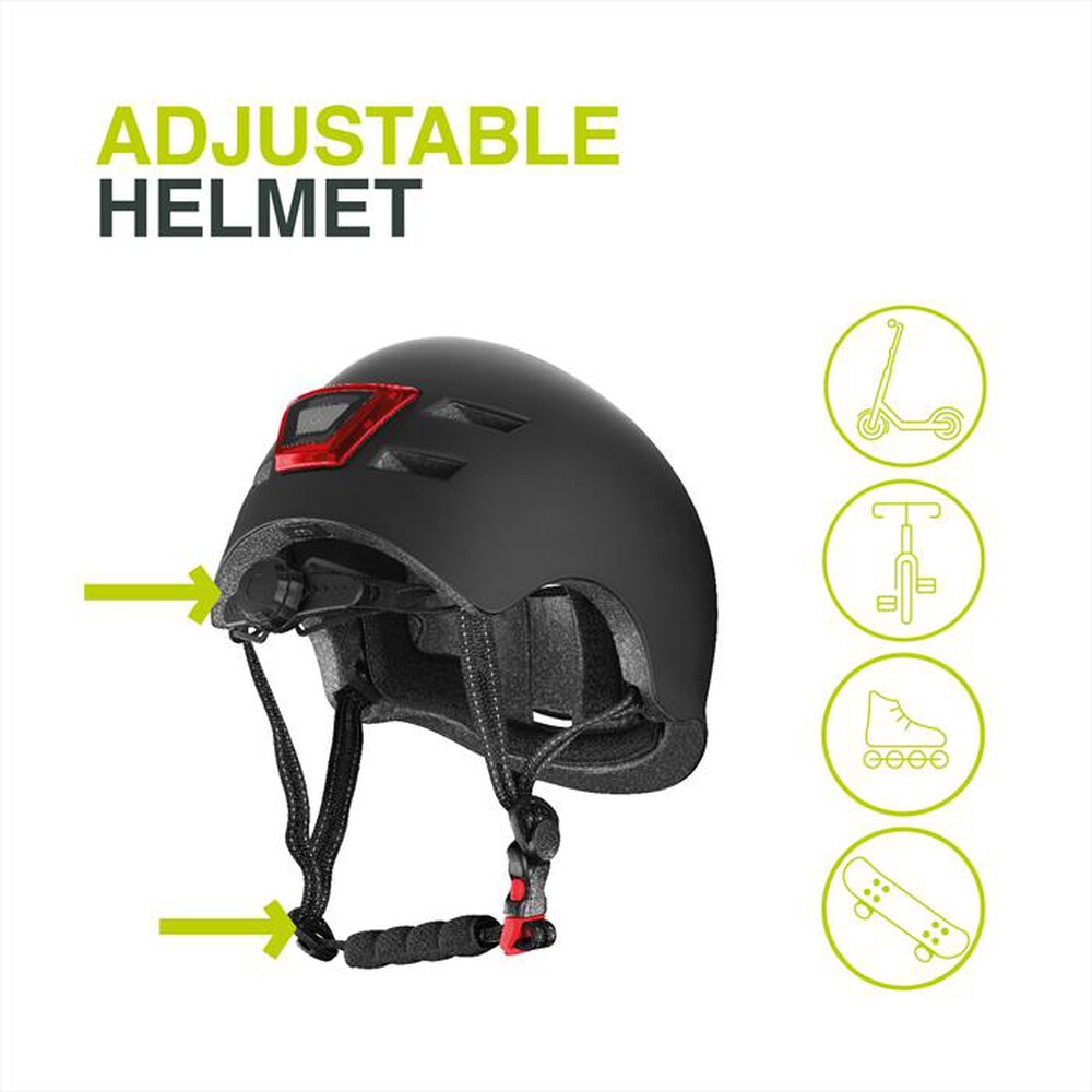 Immagine del prodotto NEWRBAN - Casco per adulti con led Taglia L NEWMLEDHELMETLK-Nero