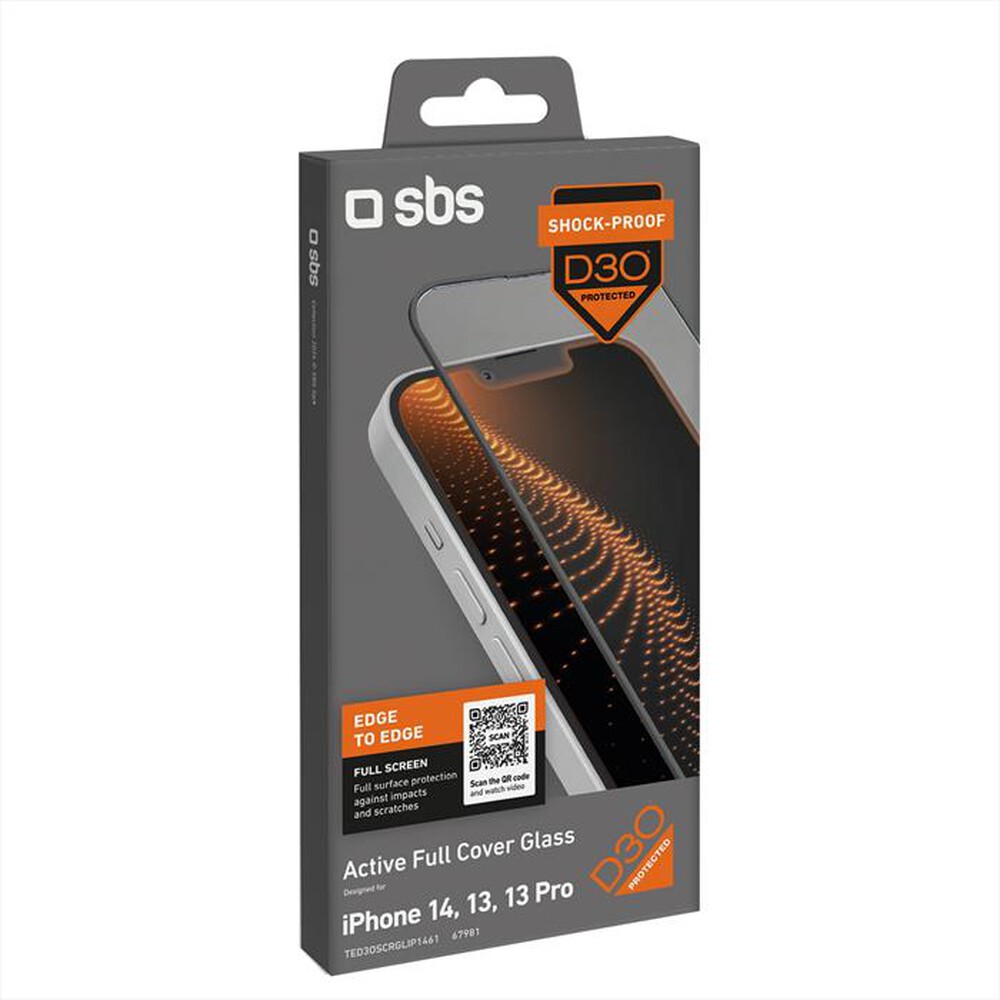 Immagine del prodotto SBS - Screenglass D3O TED3OSCRGLIP1461 per iPhone 14/13-Trasparente
